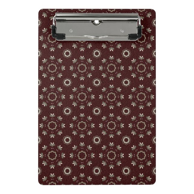 Floral Kabul Coffee Light Flash Mini Clipboard (Front)