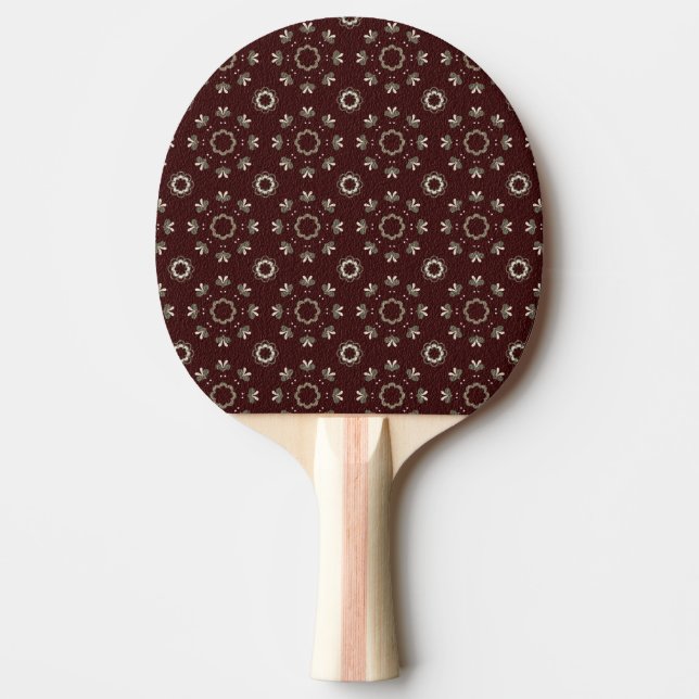 Floral Kabul Coffee Ping Pong Paddle (Front)
