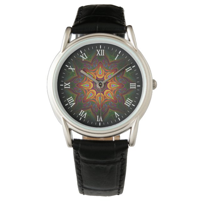 Floral Kaleidoscope Design  Watch (Front)