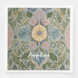 Floral Kaleidoscope Personalised Napkin