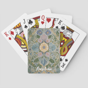 Floral Kaleidoscope Personalised Playing Cards