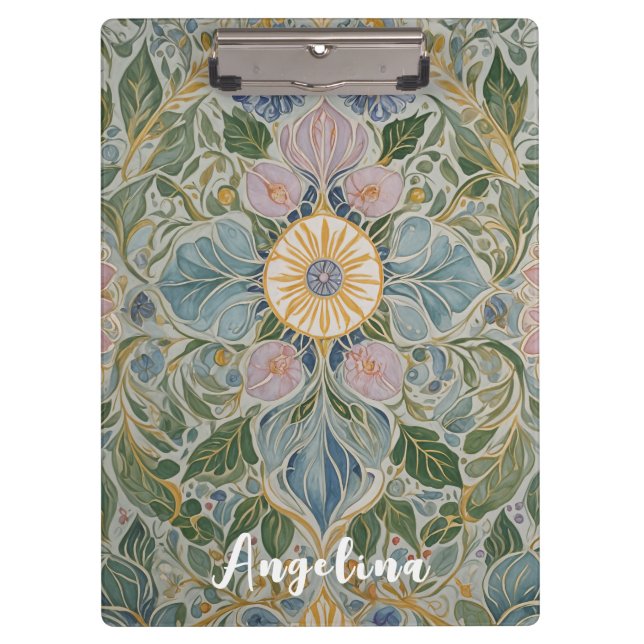 Floral Kaleidoscope Personalized Clipboard (Front)