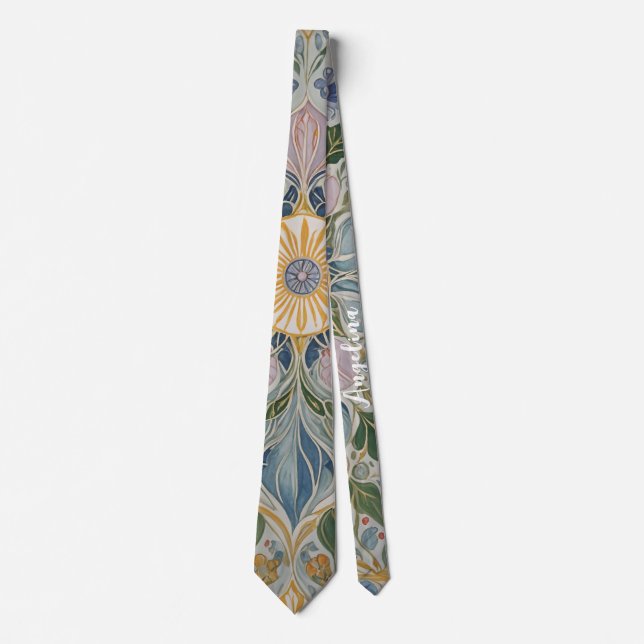 Floral Kaleidoscope Personalized Tie (Front)