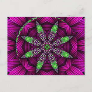 Floral Kaleidoscopic Mandala Design Postcard