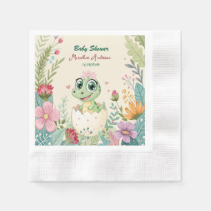 Floral kawaii baby alligator hatching Eggs -Girl Napkin