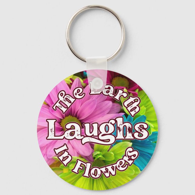 Floral keychain - The Earth Laughs in Flowers (Front)