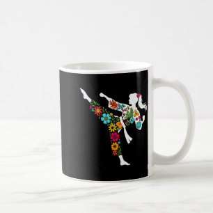 Floral Kick Funny Taekwondo Martial Arts Girls Coffee Mug