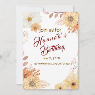 Floral Kids Birthday Invitation – Whimsical Garden