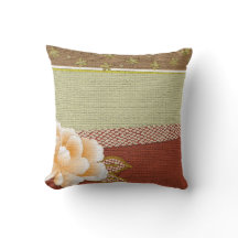 Floral "Kimono" Design Throw Pillow