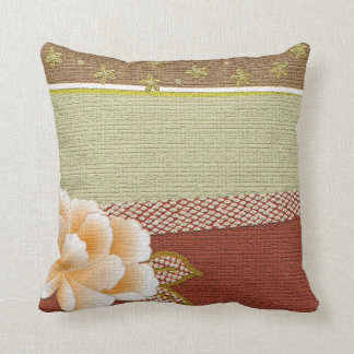 Floral "Kimono" Design Throw Pillow