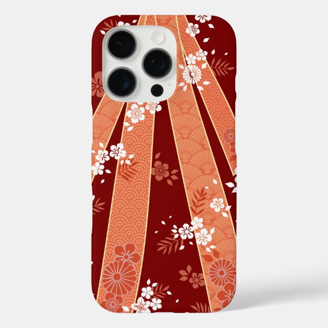 Floral Kimono Pattern Coral Case-Mate iPhone Case (Back)