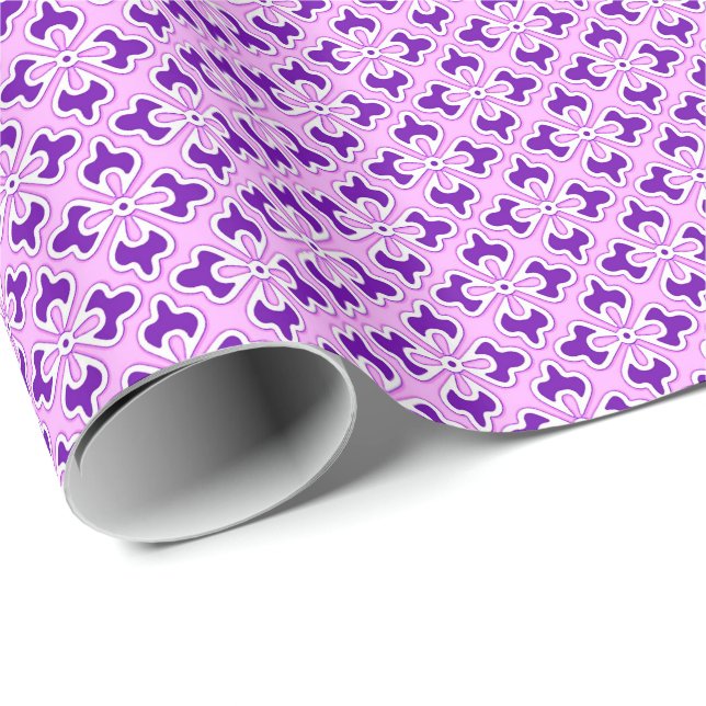 Floral kimono print, orchid and purple wrapping paper (Roll Corner)