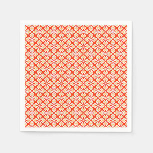 Floral kimono print, peach and mandarin orange napkin