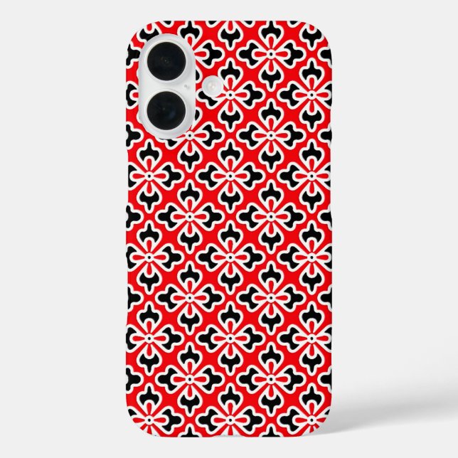 Floral kimono print, red, black and white Case-Mate iPhone case (Back)