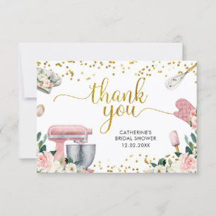 Floral Kitchen Bridal Shower Thank You Card