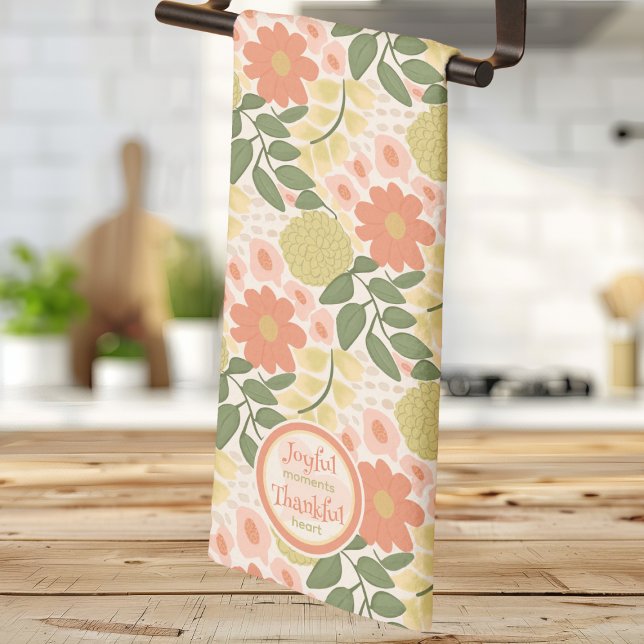 Floral Kitchen Towel - Joyful Moments Collection (Happy Mother's Day Floral Kitchen Towel – Joyful Moments Collection)