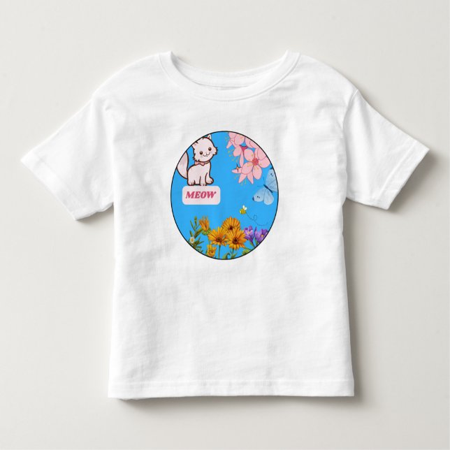 Floral Kitty Cuteness Baby T-Shirt (Front)
