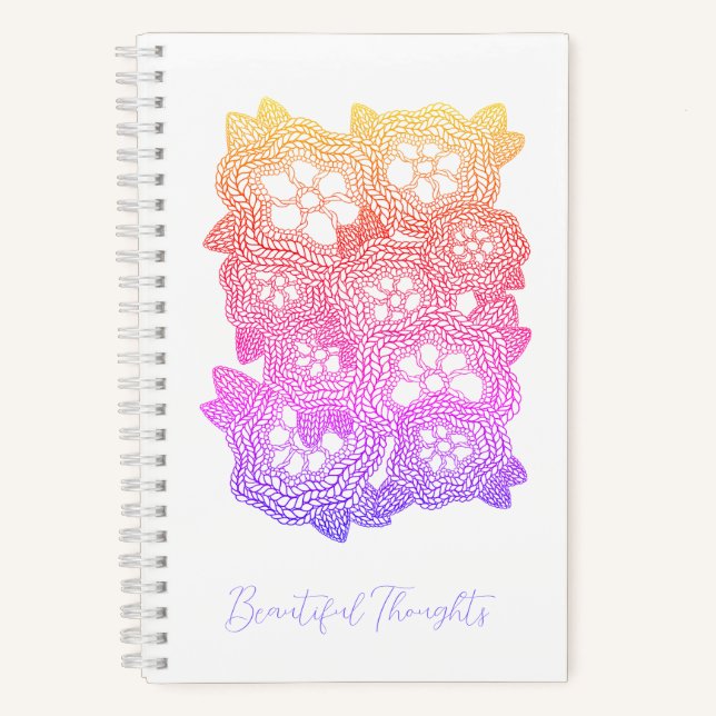 FLORAL KNIT 5.5x8.5 Spiral Notebook + Text  (Front)