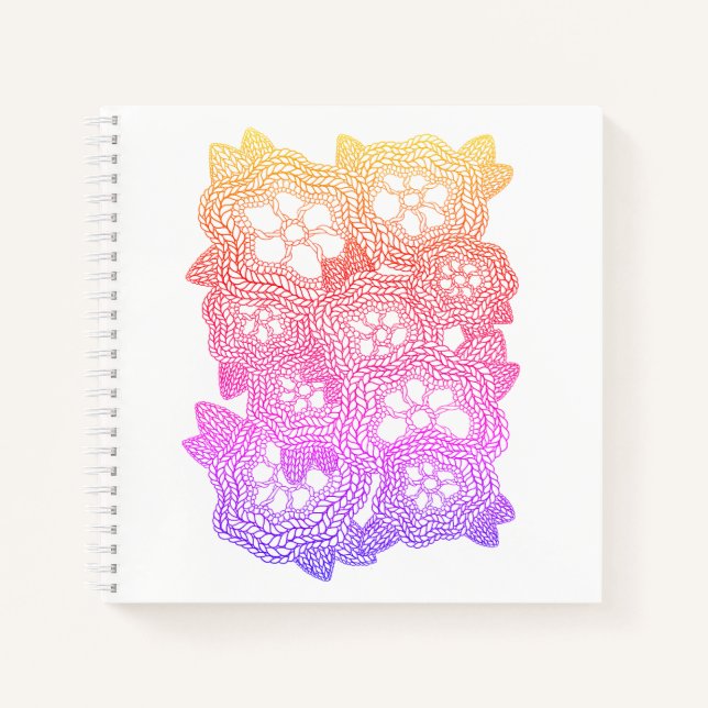 FLORAL KNIT 8.5x8.5 Spiral Notebook (Front)