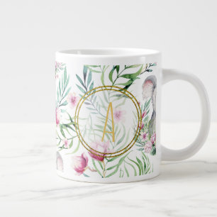 Floral KOALA BEAR Monogram Girls Bedroom Nursery Large Coffee Mug