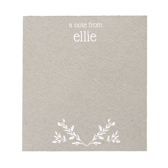 Floral Kraft  Boho Country Notepad (Front)