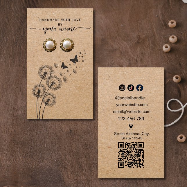 Floral Kraft Handmade with love display card (Creator Uploaded)
