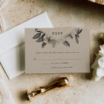 Floral Kraft RSVP Card<br><div class="desc">Designed to coordinate with our Floral Kraft wedding invitation collection,  this rustic elegant RSVP card features black lettering,  modern geometric detailing,  and a vintage orchid flower illustration printed on a brown kraft paper card.</div>