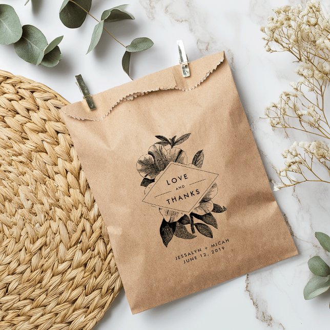Floral Kraft Wedding Favour Thank You Favour Bag (Creator Uploaded)