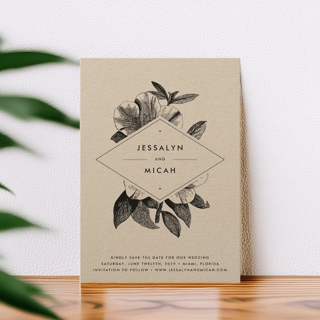 Floral Kraft Wedding Save The Date (Creator Uploaded)