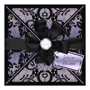 Floral Lace Invite with Diamond Bow