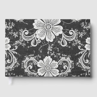 Floral Lace Look Guest Book