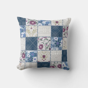Floral Lace: Patchwork Seamless Background. Cushion
