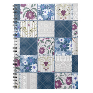 Floral Lace: Patchwork Seamless Background. Notebook