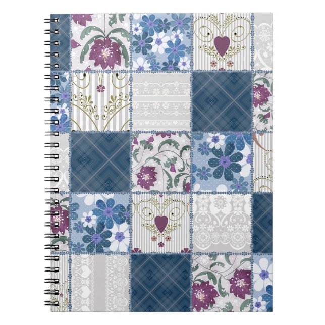 Floral Lace: Patchwork Seamless Background. Notebook (Front)
