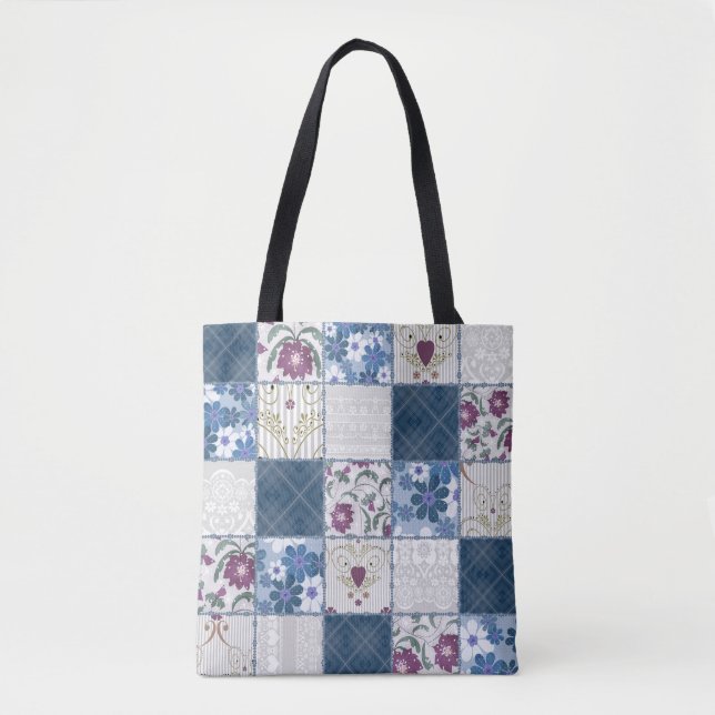 Floral Lace: Patchwork Seamless Background. Tote Bag (Front)