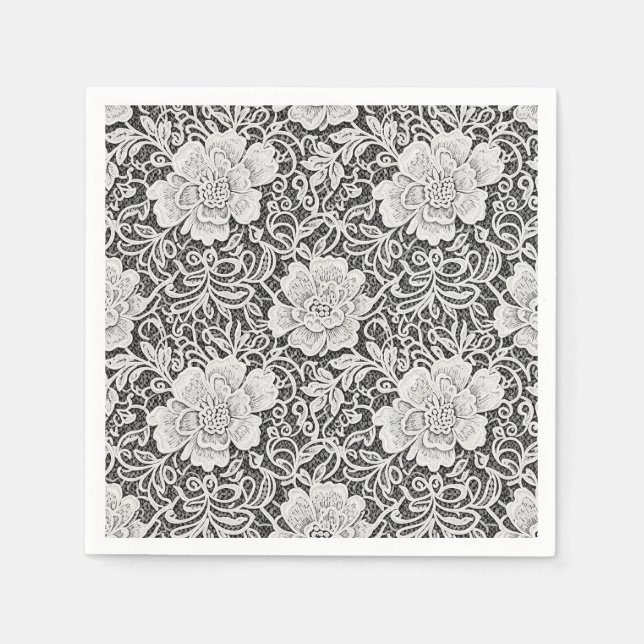 Floral Lace Pattern Look Napkin (Front)