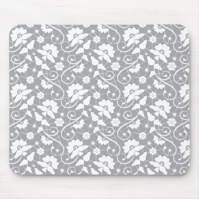 Floral Lace Pattern Mouse Pad (Front)