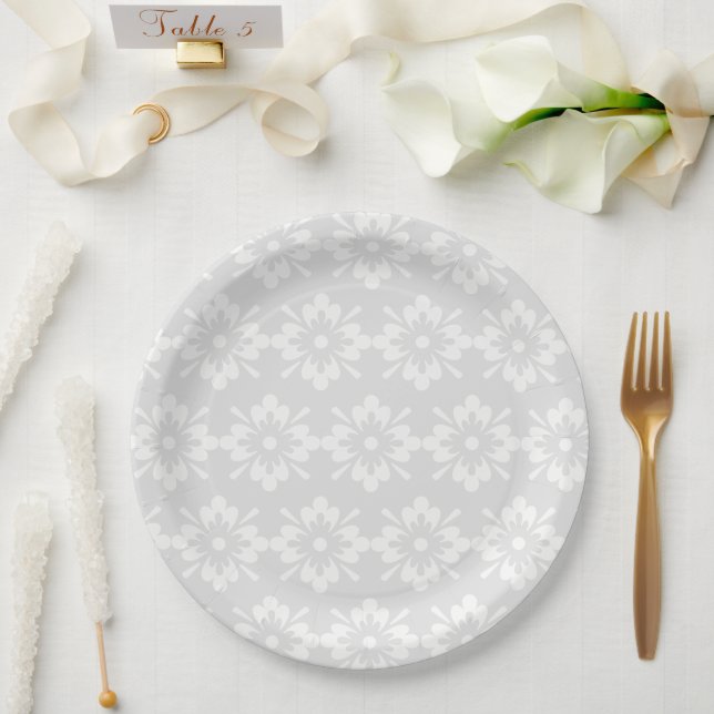 Floral lace pattern paper plate (Wedding)