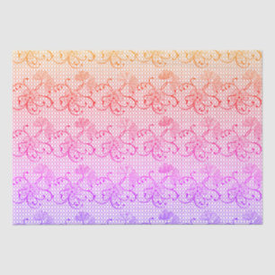 Floral Lace Pattern Shades of Pink and Orange Tissue Paper