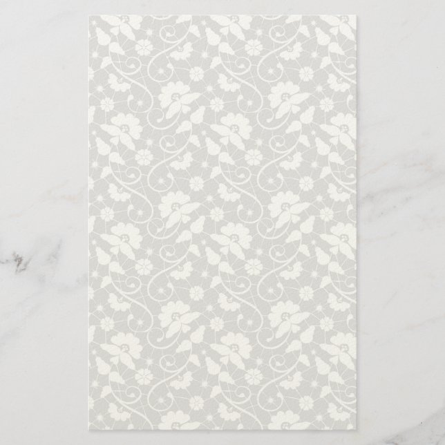 Floral Lace Pattern Stationery (Front)