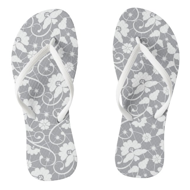 Floral Lace Pattern Thongs (Footbed)