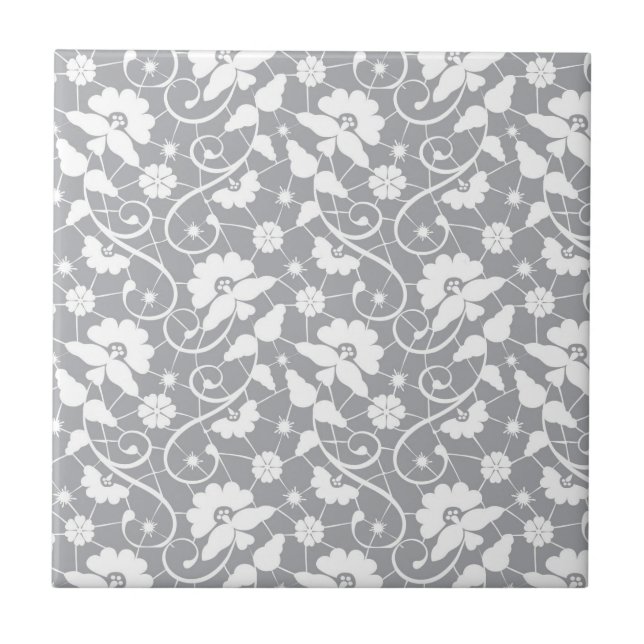 Floral Lace Pattern Tile (Front)