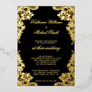 Floral Lace Wedding Black And Gold