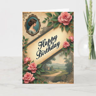 Floral Lady Birthday Card