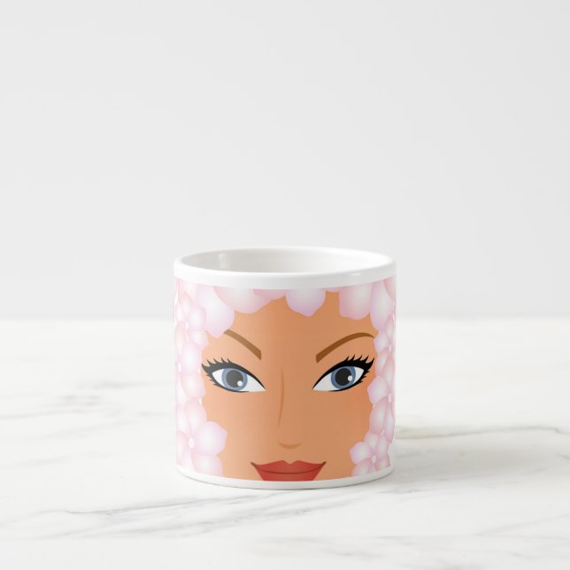 Floral Lady Coffee Pretty Espresso Cup (Front)