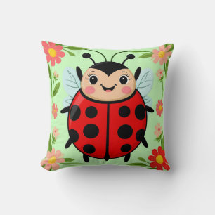 🐞 Floral Ladybug Garden Art For Cosy Home Decor Cushion