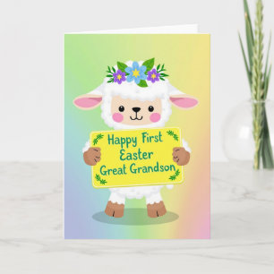 Floral Lamb First Easter Card