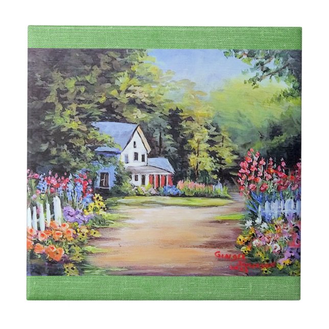 Floral Landscape Decorative Tiles   (Front)
