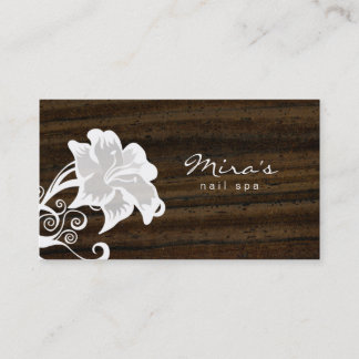 Floral Landscaping Business Card Wood Dark 2