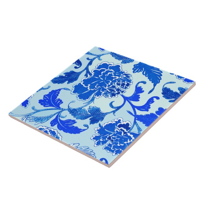 floral, Large (6" X 6") Ceramic Tile (Side)